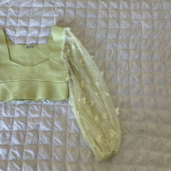 Free People butterfly sleeve ribbed crop top - Picture 5 of 11